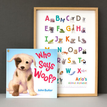 Personalised Illustrated Animals Bright Alphabet Print, 8 of 12