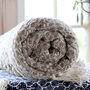 Latte And Ivory Cotton Throw With Tassels, thumbnail 2 of 2