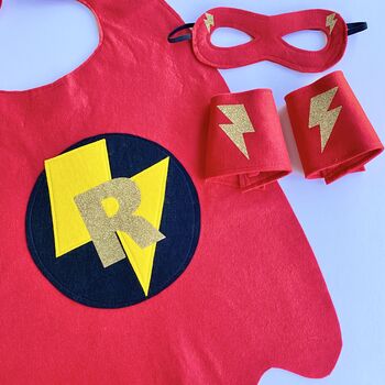 Kids Superhero Cape, Felt And Personalised With Letter, 8 of 10
