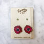 Birth Flower And Crystal Birthstone Stud Earring Set, thumbnail 7 of 12