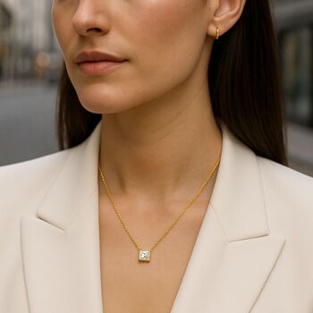 Princess Cut Diamond On Solid Gold, 5 of 5