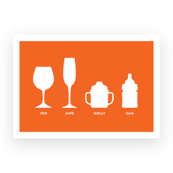 Personalised Family Drinks Print, 4 of 8