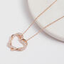 Crystal Encrusted Double Heart Pendant Necklace, thumbnail 7 of 9