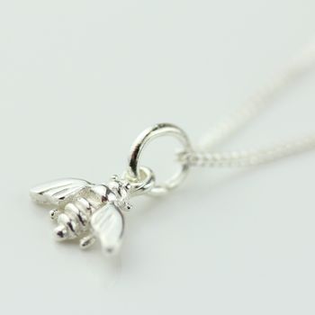 Miniature Silver Bee Necklace, 3 of 4
