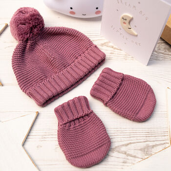 Girls Dainty Stripe Blanket, Bobble Hat And Mittens Set, 5 of 12