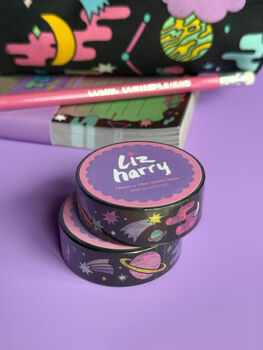 Celestial Space Illustrated Cotton Pencil Case, 2 of 12