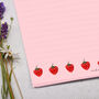 A4 Pink Letter Writing Paper With Strawberry Border, thumbnail 2 of 4