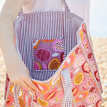 Fair Trade Pomegranate Quilted Cotton Tote Bag, 4 of 5
