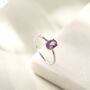 Sterling Silver Natural One Carat Amethyst Oval Ring, thumbnail 1 of 12