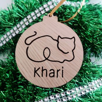Personalised Cat Laser Cut Christmas Tree Decoration, 6 of 6