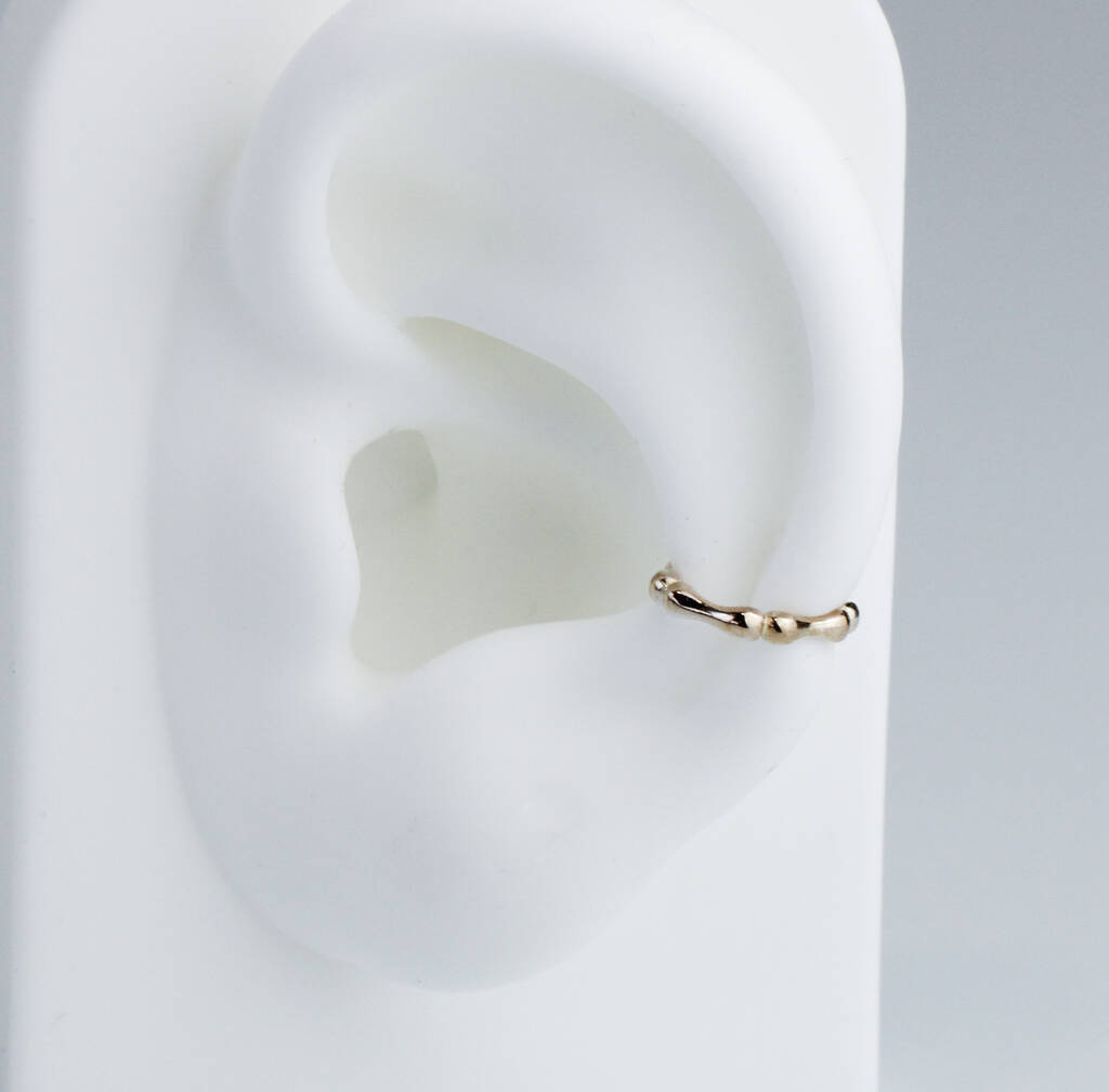 Sterling Silver Bamboo Style Ear Cuff, 1 of 5