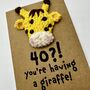 Personalised Age Giraffe Crochet Birthday Card Handmade, thumbnail 10 of 11