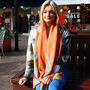 Equestrian Snaffle Bit Print Scarf | Petrol Blue And Orange, thumbnail 5 of 7