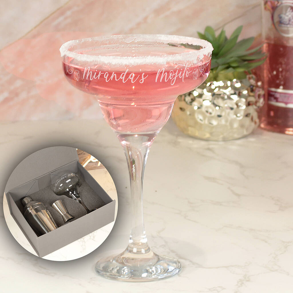 Personalised Mojito Cocktail Glass And Gift Set, 1 of 5