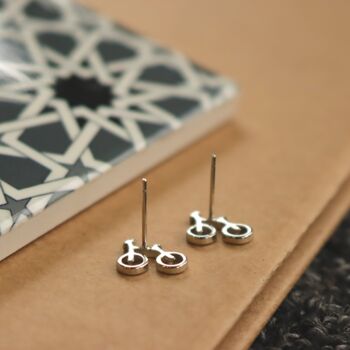 Bicycle Earrings Silver Studs Transport Jewellery, 3 of 7