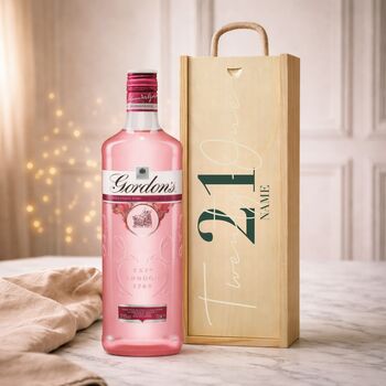 Personalised 21st Birthday Gin Gift Set With Custom Lid, 3 of 11