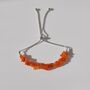 Carnelian Crystal Slider Bracelet Silver Plated Chain, thumbnail 1 of 4