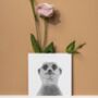 Myra The Meerkat Luxury Blank Greeting Card, thumbnail 3 of 4