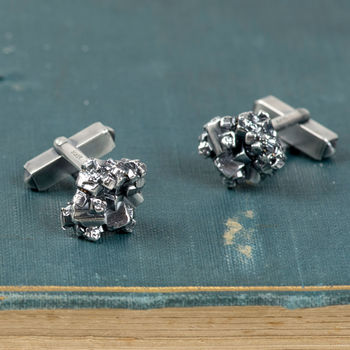Mineral Solid Sterling Silver Cuff Links, 2 of 5