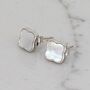 The Lucky Clover Mother Of Pearl Stud Earrings, Silver, thumbnail 4 of 6