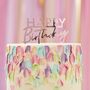 Acrylic Pink Happy Birthday Cake Topper, thumbnail 1 of 2
