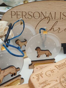 Personalised Snow Globe Dog Christmas Decoration, 7 of 12