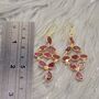 Red Ruby Earrings, Gold Plated Sterling Silver Earrings, thumbnail 4 of 10