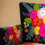 Black Embroidered Floral Armchair, thumbnail 3 of 8