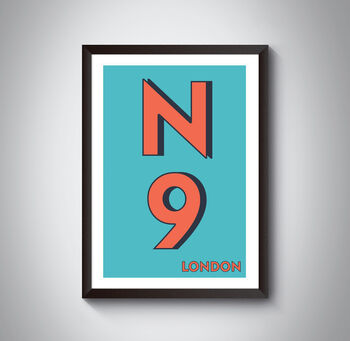 N9 Edmonton London Postcode Typography Print, 4 of 10