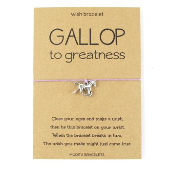 Gallop To Greatness Motivational Horse Wish Bracelet, 2 of 4