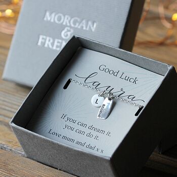 Personalised 'Good Luck' Necklace In Personalised Box, 3 of 4