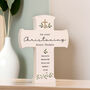 Personalised Botanical Cross Wooden Ornament, thumbnail 4 of 5