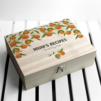 Personalised Orange Grove Recipe Box, 7 of 10