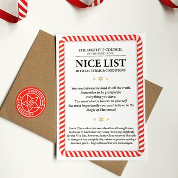Official Nice List Personalised Hanging Decoration, 6 of 8