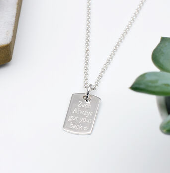 Personalised Sterling Silver Mini Dogtag Necklace, 2 of 5