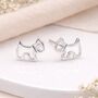 Sterling Silver Scottie Dog Stud Earrings – 10mm X 6mm, thumbnail 4 of 9