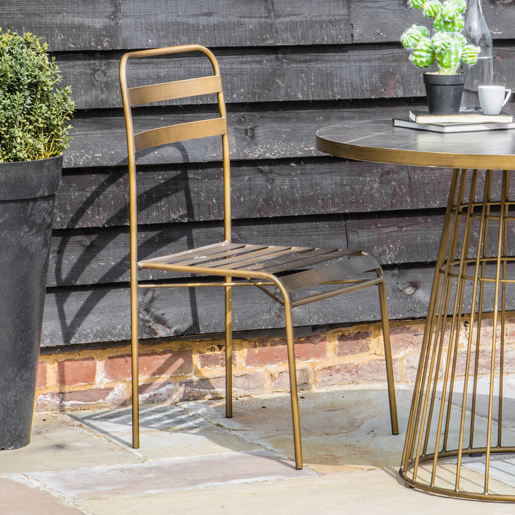 Pair Of Gold Nara Bistro Chairs By Ella James