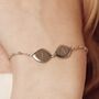 Family Name Bracelet, Sterling Silver Two Organic Pebbles, thumbnail 1 of 5