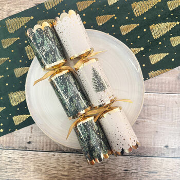 Premium Green White And Gold Christmas Tree Crackers X Eight, 2 of 8