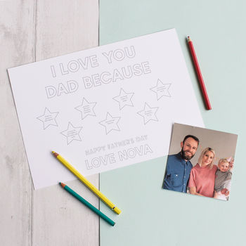 Personalised Children’s Colour In I Love Daddy Print, 11 of 11