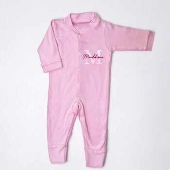 Personalised Name Embroidered Sleepsuit, 3 of 4
