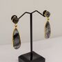 Black Rutilated Quartz Dendritic Opal Earrings, thumbnail 2 of 5