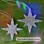 Silver Star Hanging Decoration, Set Of Four, thumbnail 2 of 7