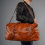 Genuine Leather Holdall In Russet Brown, thumbnail 3 of 12
