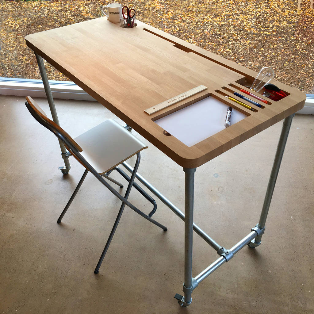 Desks For Kids And Children Notonthehighstreet Com Oak Desk With Custom Personalised Storage Pockets Desks