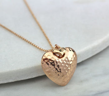 Personalised Hammered Heart Necklace, 2 of 5