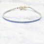 Blue Topaz Gemstone Sterling Silver Tennis Bracelet, thumbnail 1 of 5