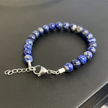 Mens Bracelet, Lapis Lazuli Blue Bracelet For Men, 7 of 8