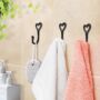 Heart Hanging Coat Hooks Wall Mounted 5pc Iron Holders, thumbnail 3 of 5