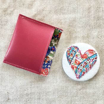 Handmade Liberty Heart Mirror With Leather Pouch, 6 of 12